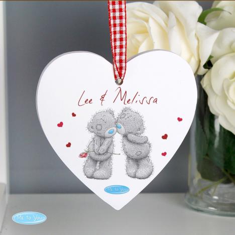 Personalised Me to You Bear Couples Wooden Heart Decoration Extra Image 1